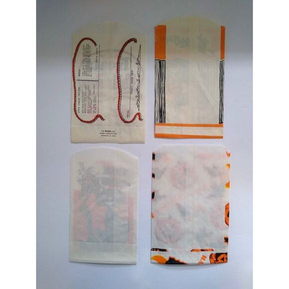 Halloween Candy Treat Bags Witch On Broom JOL Cat Bat Pumpkinhead Western Cactus - Picture 4 of 4